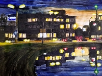 Hans Quatfass - Weesp bij avond